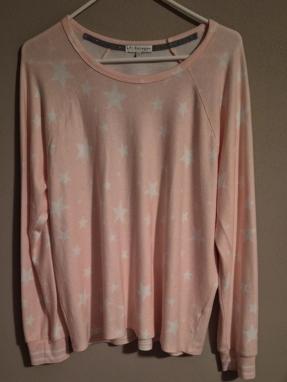 PJ Salvage Pink Star-Print Scoop Neck Sweater
